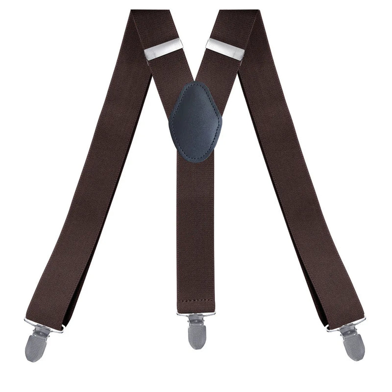 Fashion Suspenders for Men Women 3.5cm Y-Back 3 Clips Adjustable Elastic Shirt Trouser Braces Strap Belt Gifts for Dad Husband
