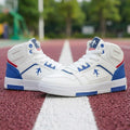 Men's White High-Top Color Block Sneakers, Lace-Up Casual Skate Shoes for Streetwear
