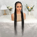 KIMA Lace Front Cornrow Box Braided Wig Synthetic Knotless Braids Wig With Baby Hair Heat Resistant Fiber Braiding Wigs For Afri