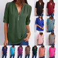 Women Cool Loose Shirt Deep V Neck Chiffon Fashion Blouse | SAMAG
