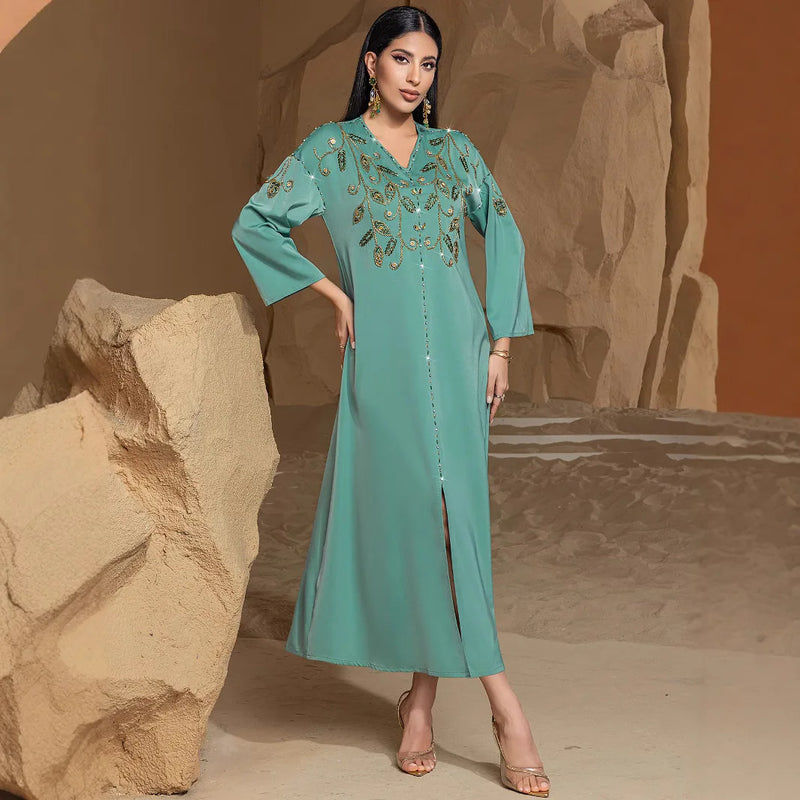 Dubai Abayas for Women Party Dress Jalabiya Embroidery Ramadan Eid Muslim Vestidos Morocco Arab Long Islam Kaftan Party Islamic