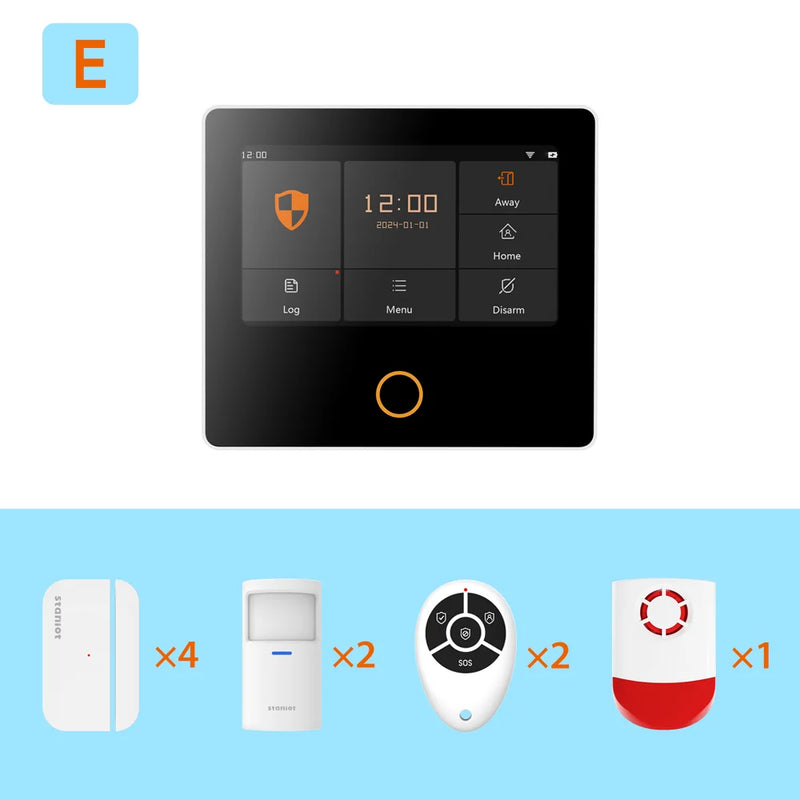 Staniot H502 Alarm System for Tuya Smart Home Burglar Security WiFi Wireless Kit Built-in Siren Works with Alexa APP Control
