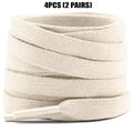 4 Pcs(2 Pairs) Premium Flat Waxed Shoelaces Heavy Duty Replacement Laces for Sneakers Leather Boots Hiking Shoes Men Women
