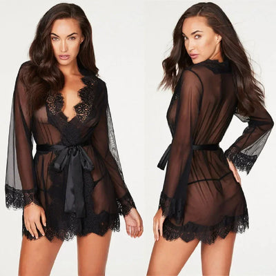 Summer Pajamas Lace Sexy Lingerie Woman Robe Babydoll | SAMAG