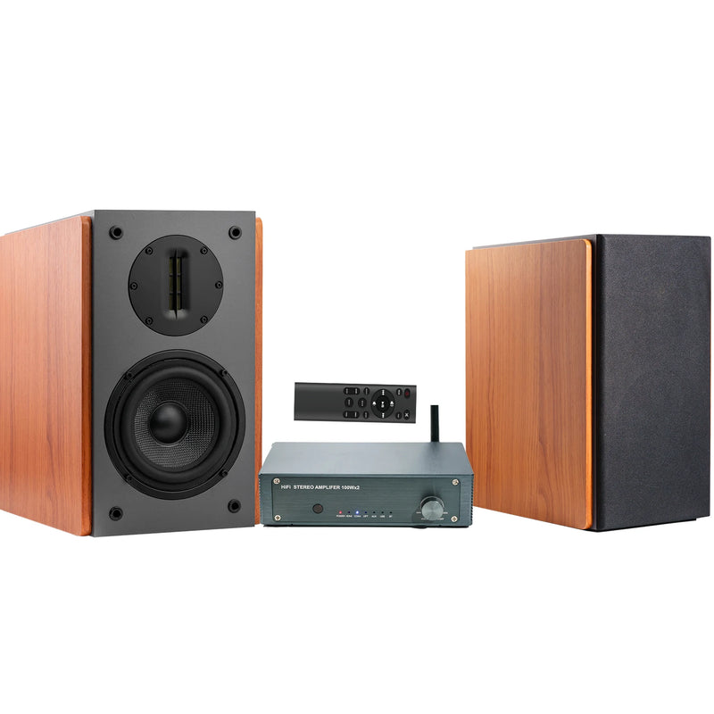 200W 2.0 HiFi Speaker Soundbar Bookshelf Bluetooth Speaker Home Theatre Wooden Music Speakers for TV PC Subwoofer Ribbon Tweeter