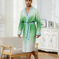 Men's lightweight quick-drying pajama bathrobe - 3D digital printing, non-fading design, stand-up collar and adjustable waistban