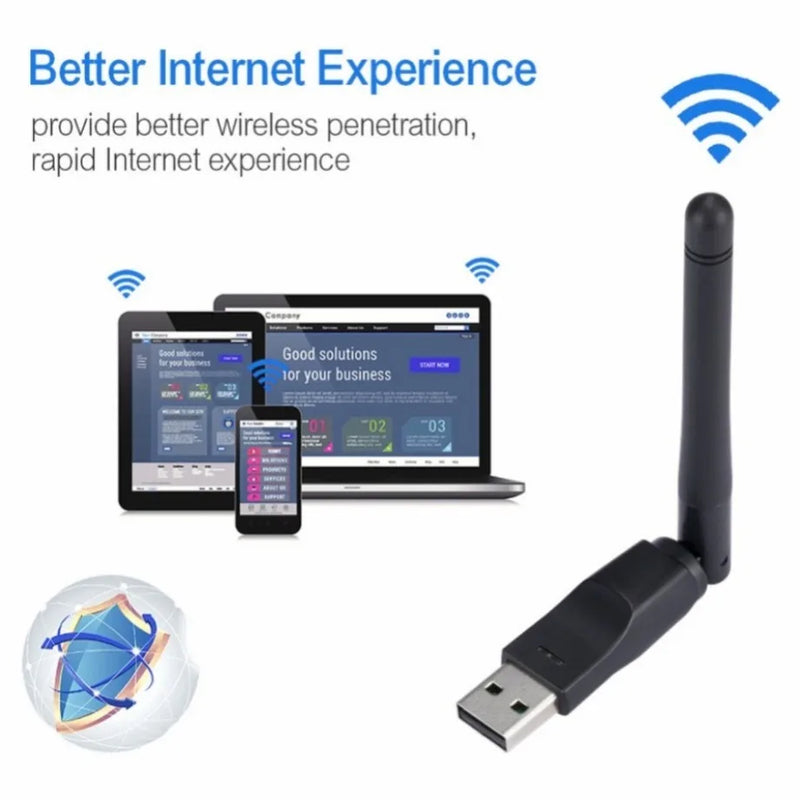 USB WiFi Adapter MT7601 LAN Wi - Fi Receiver Dongle Antenna 802.11 B/G/N 150Mbps Wireless Network Card for - Visuel 2 | SAMAG