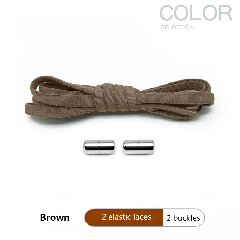 1 Pair Quick Locking Shoelaces Without Ties Elastic Laces Sneaker Widened Oval No Tie Shoe Laces Kids Adult Shoelace for Shoes