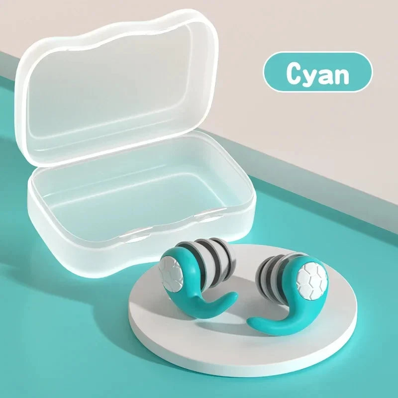 Silicone Noise Cancelling Earplugs Noise Filter Sleep Swimming Waterproof Three Layer Mute Earplugs