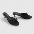 2026 New Fashion Bow Sandals Summer Classic Solid Color Stiletto Heel Women's Slippers Sexy Pointed Toe Banquet Women High Heels