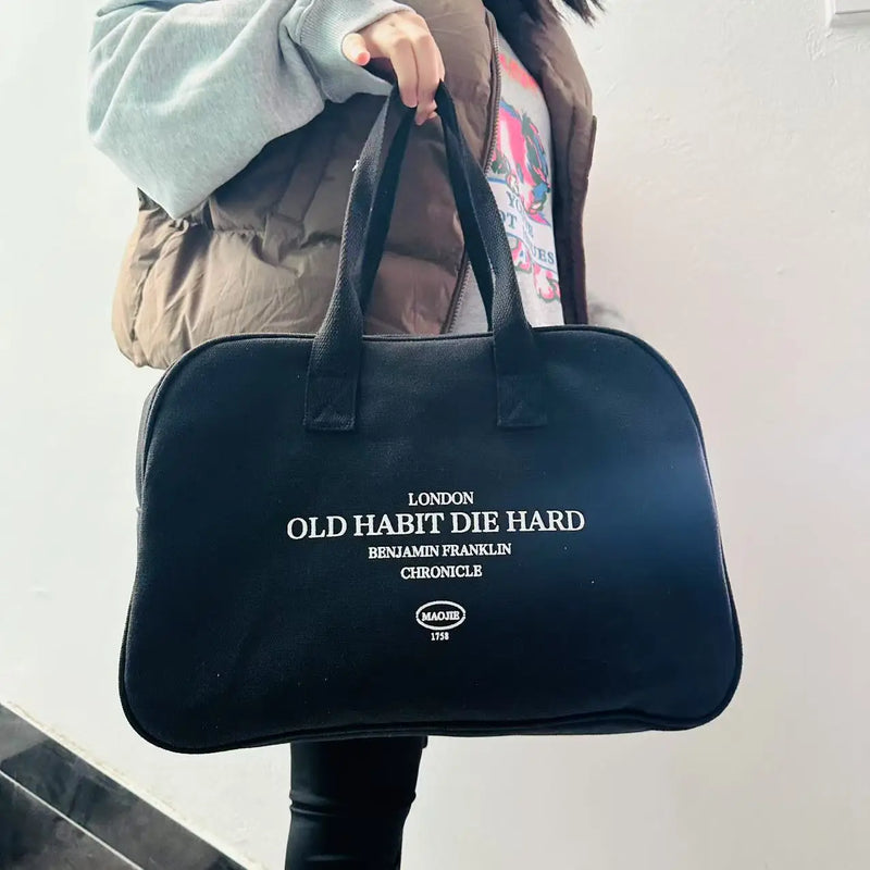 Retro Boston Bag Travel Bag 2025 New Fashion Tote Bag Lightweight Short-haul Tote Bag Large Capacity Shoulder Bag Hobo