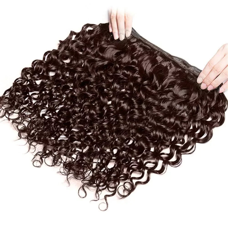 4 Chocolate Brown Water Wave Bundles Ombre Colored Deep Curly Raw Human Hair Bundles Deal Hair Extension Hair Weave Double Weft