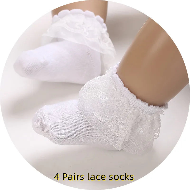 0-18 Months Girl Lattice Baby Princess Shoes Casual Anti slip Bow Four Seasons Preschool Children's Soft Sole First Walking Shoe