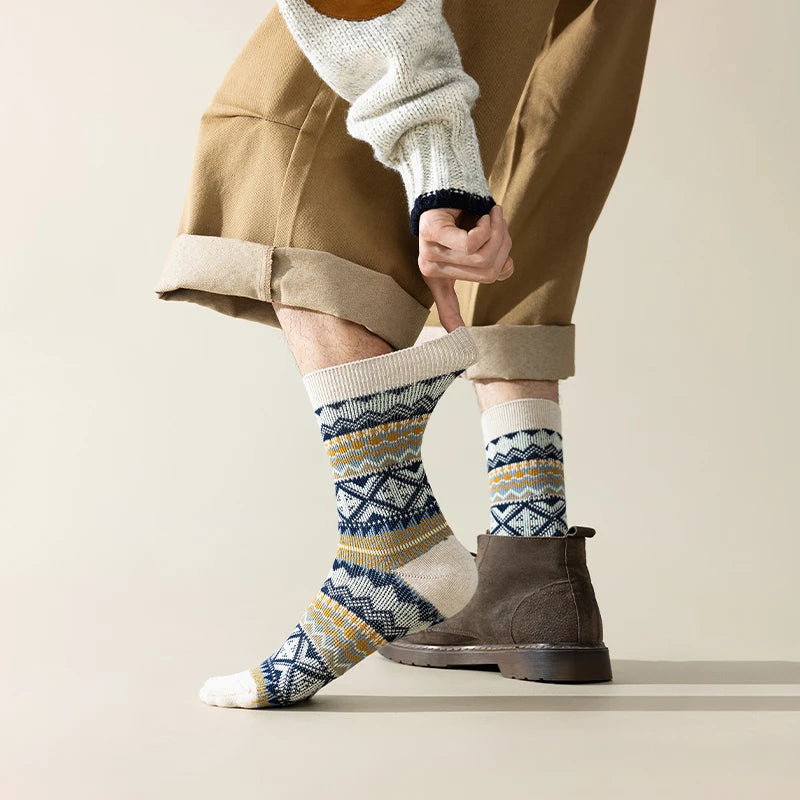 Men's Dress Socks, Cotton Crew 3 Pairs, Breathable | SAMAG