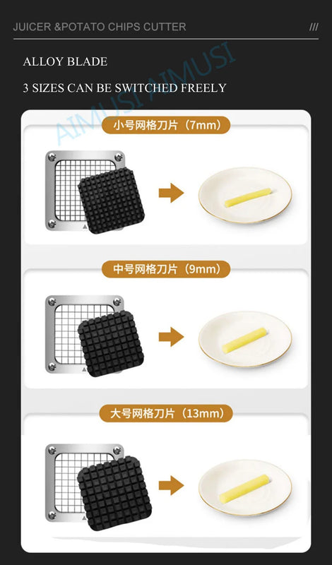 Electric Potato Cutter Shredder French Fries Slicer Potato Chips Making Machine Kitchen Tools
