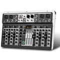 KDES KP8 Audio Mixer 8 Channel 99 DSP Effect Record PC 48V Phantom Power USB Sound Mixers Bluetooth DJ Console Mixing for Karaok