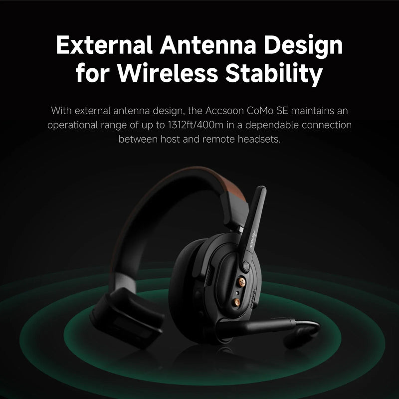 Accsoon CoMo SE MIC03 1V4 Full-Duplex Wireless Intercom Headset System Team Communication Headsets Microphone for Film Stage