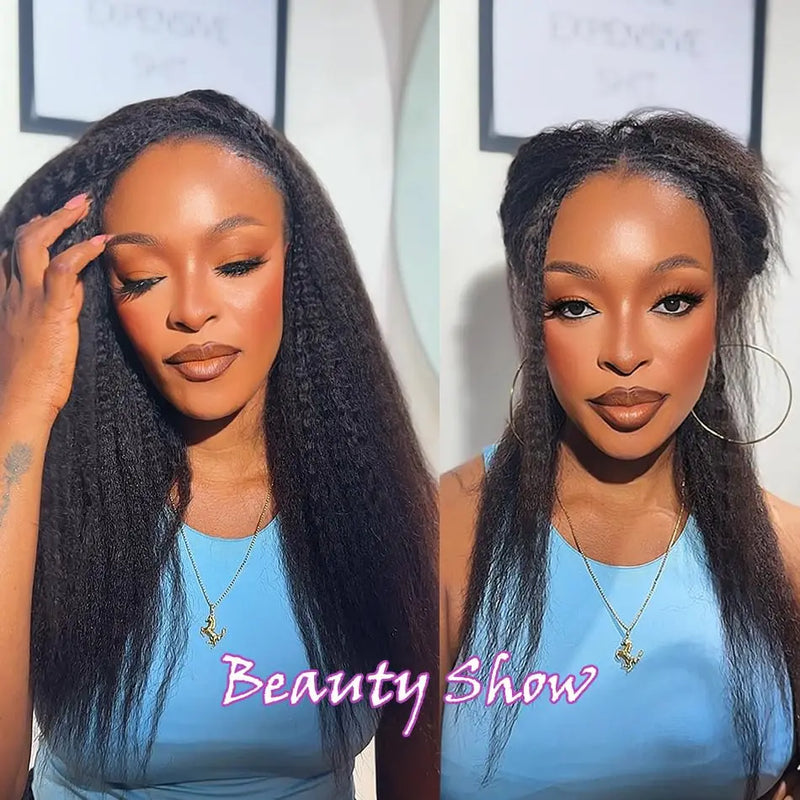 Kinky Straight Miracle Knots Human Crochet Hair 26 28 30 Inches 300g/5Pack Invisible Pre-Separated Feather Crochet Human Hair Extensions For Black Women Natural Black