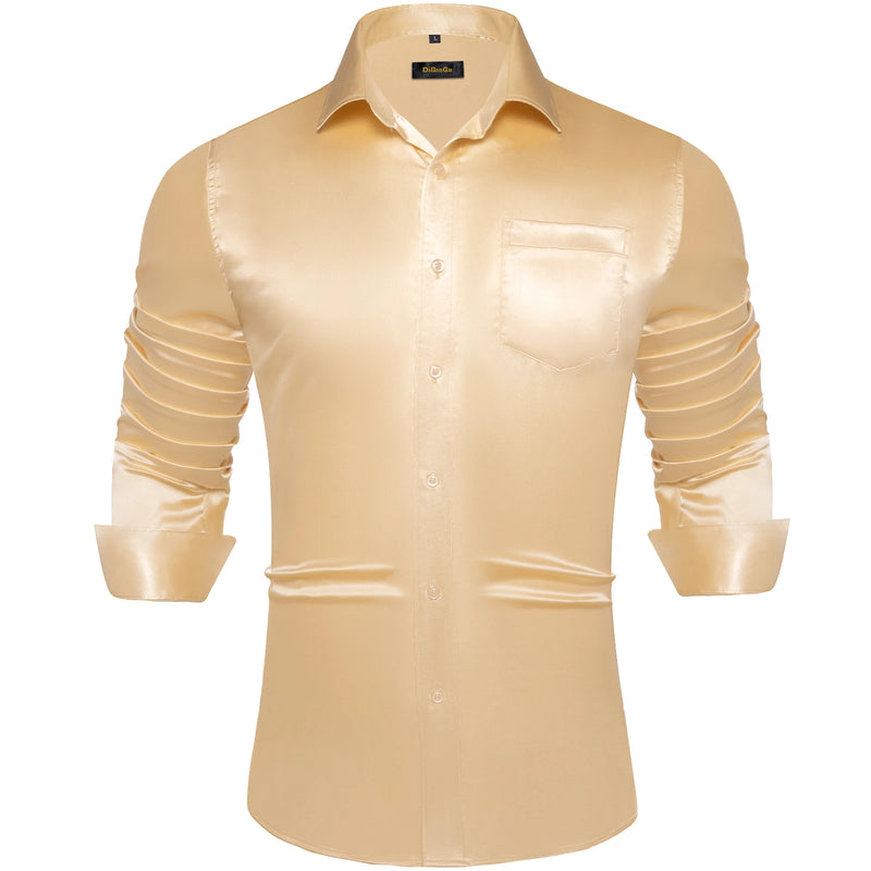 Solid Satin Shirts for Men Sage Green Black Yellow Red | SAMAG