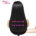 Raw Vietnamese Human Hair Wigs 15A Super Double Drawn Bone Straight Bob Wigs HD Transparent Full Lace Frontal Wig Bleached Knots