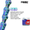 TANKE Bike Chain S8 S9 S10 S11 S12 MTB Road Bicycle Chains,Variable Speed Chain 116/126L High Quality Current Cycling Accessorie
