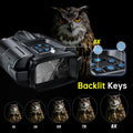 Night Vision Binoculars 4K Infrared 5000mAH Rechargeable 8X Digital Zoom 600 Meters Darkness Goggles 5000mAh Rechargeable, 64GB Card Included for Wildlife Observation & Surveillance