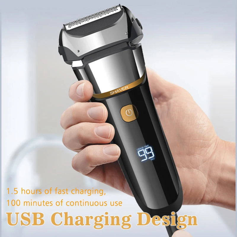 Men's Foil Electric Shavers Razor for Men Cordless USB-C Rechargeable Shaver with Pop-up Trimme  Waterproof Wet/Dry Foil Razor