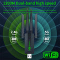Original 4 Antennas 1200Mbps WiFi USB 3.0 Adapter 2.4G/5GHZ Dual Band Dongle Wireless Network Card - Visuel 2 | SAMAG