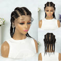14Inch Synthetic Full Lace Braided Wigs Cornrow Braids with Baby Hair Lace Frontal Handmade Twisted Braids Wigs for Black Women