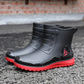 Fashion Outdoor Men's Rain Boots Short Tube Hiking Fishing Water Shoes Anti-slip Chef Work Ankle Boots Waterproof Non-slip Shoes