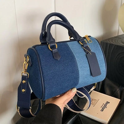 Patchwork Colorblock Mini Handbags For Women Denim | SAMAG