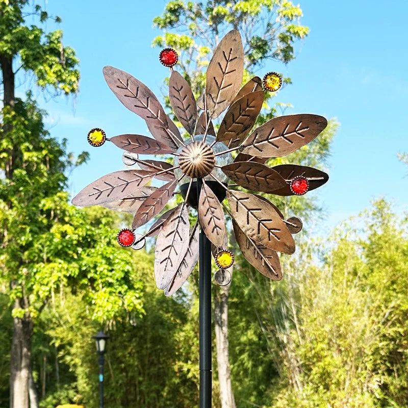 360° Rotating Garden Windmill Wind Chime Outdoor Solar-Powered Windmill Decor Perfect for Backyard Lawns Housewarming Gift