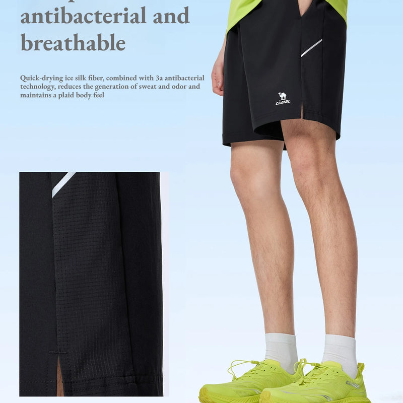 Golden Camel Men's Summer Quick Dry Shorts Ice Silk Running Gym Sport Shorts Breathable Beach Short Pant Jogging Casual Pants