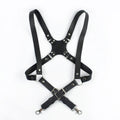 Deepeel 2.5cm Men's Leather Suspenders 2 Clip Hooks Man Elastic Brace Adult Adjust Strap Harness Suspender for Pants Accessories