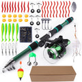 FTK 1.8M Portable Spinning Fishing Rod Reel Full Kits Carbon Fiber Carp Rod Wheel Travel Set Accessory