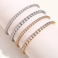 La.Muses Elastic Cubic Zirconia Stainless Steel Woman's Bracelet Fashion Luxurious Jewelry Party Accessories
