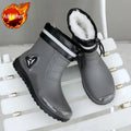 Men's New Short Rain Boots with Elastic Cuff Waterproof Non-Slip Soft Sole Work Rubber Shoes