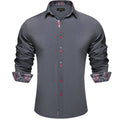 Men's Polyester Cotton Solid Black Shirts Long Sleeve | SAMAG