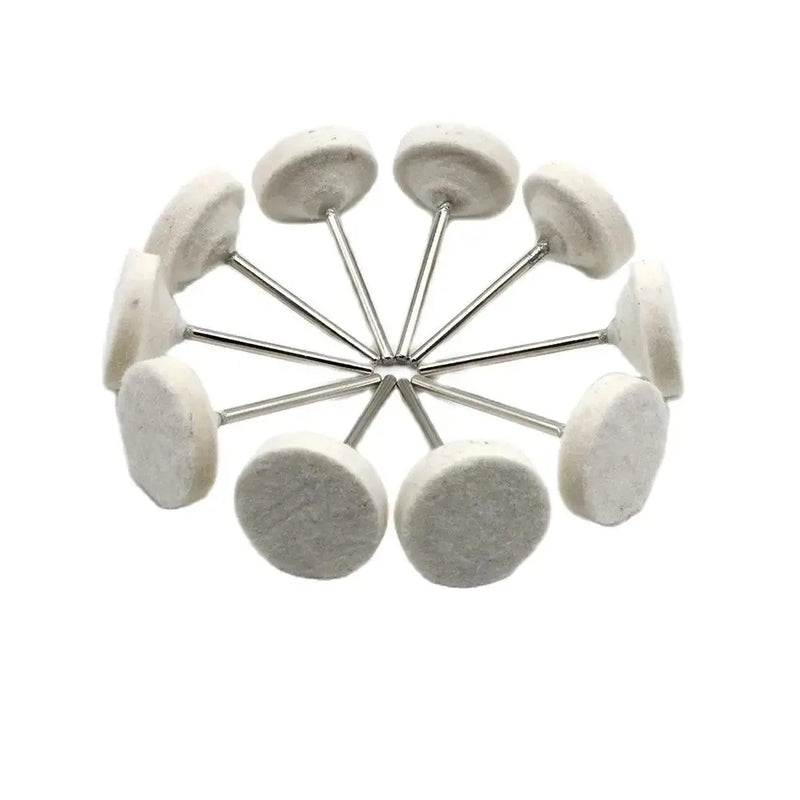 10PCS Jewelry Polishing Wheel Cloth Cotton Wool Brass Steel Wire Abrasive Brush For Rotary Tools 2.35 Shank