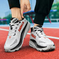 Men's Carbon Plate Running Shoes Breathable Lightweight Marathon Athletic Nonskid Elastic Sports Sneakers