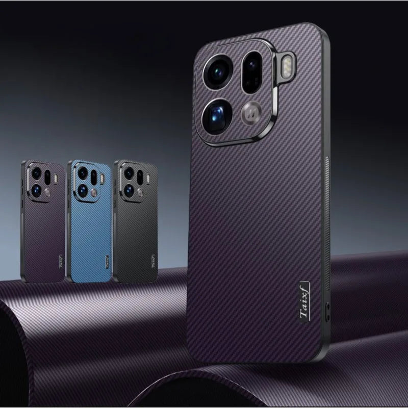 Carbon Fiber Pattern Non-slip Phone Case For Oppo Find X9 X9Pro Shockproof Silicone Lens Protection Cover For Find X9 Pro Shell