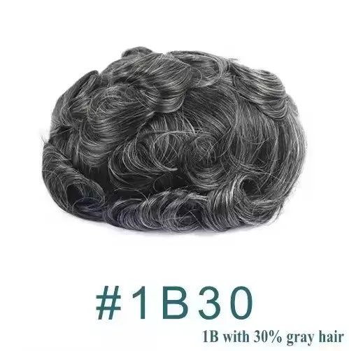 Super Ultra Thin Skin 0.02mm 80-100%Density Men Toupee Brown Black 210# Human Hair System Undetectable Natural Hairline Prosthes