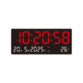 Large Digital Wall Clock Time/Date/Week/Temp Display 3 Alarm Clock LED Alarm Clock Snooze 12/24H Electronic Table Clock