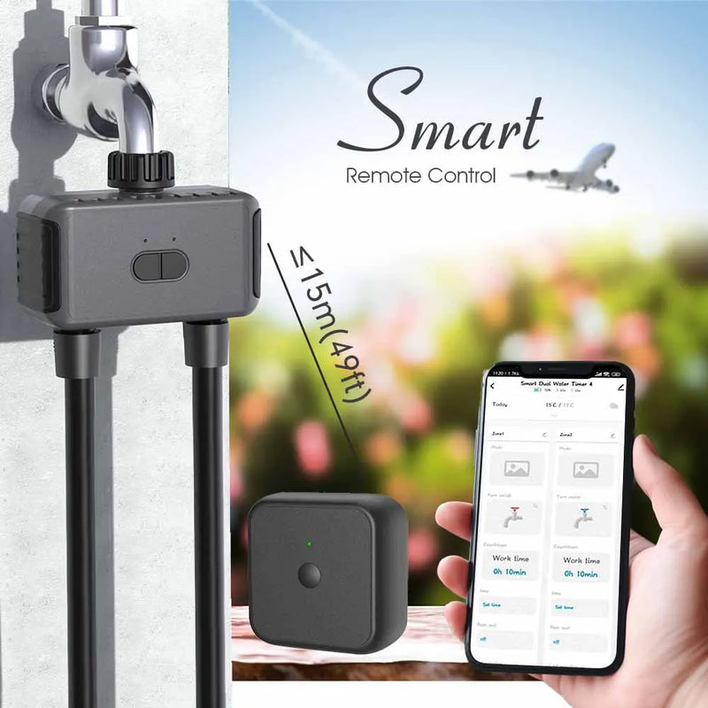 Garden Smart Bluetooth APP Remote Control Timer Irrigation Set 1/4'' Hose Adjustable 8-hole Sprinkler Automatic Watering System