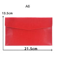 A4 A6 Leather File Folder Business Document Organiser Folder Bag Fashion Briefcase Data Contract Bill File Bag School Office Sup