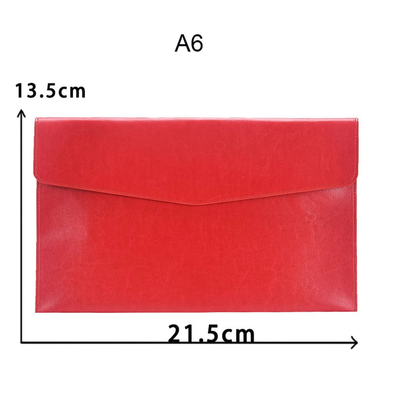 A4 A6 Leather File Folder Business Document Organiser Folder Bag Fashion Briefcase Data Contract Bill File Bag School Office Sup