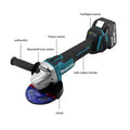 Makita DGA404 4 - Speed Brushless Angle Grinder 18V LXT Cordless Power Tool for 100mm/125mm Cutting - View 4 | SAMAG