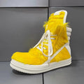 Ro Luxury Men Ankle Boot Black Horsehair Boots Women Sneaker Horse Hair High Top Shoe  Casual Shoes Zipper Sneakers