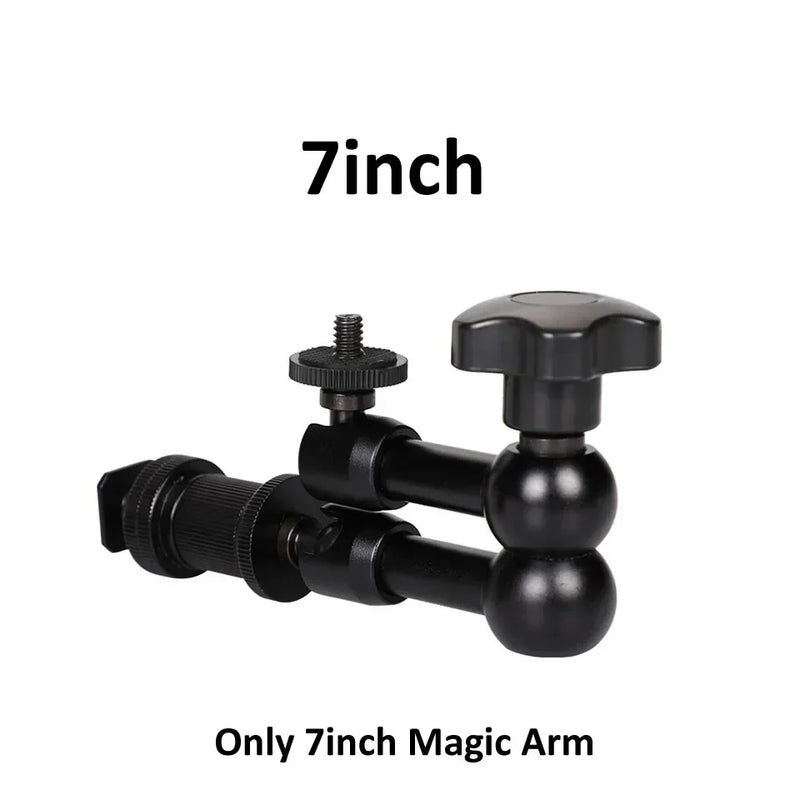 7/11/20 Inch Metal Articulating Magic Arm Super Clamp Holder Stand for DSLR Camera Monitor Phone Studio Photography Accessories