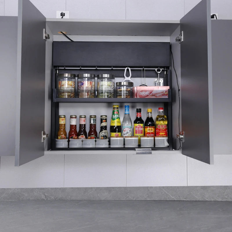 Intelligent electric hanging cabinet lifting basket, kitchen seasoning up&down elevator touch sensing - View 3 | SAMAG
